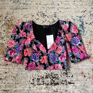 Zara floral crop top